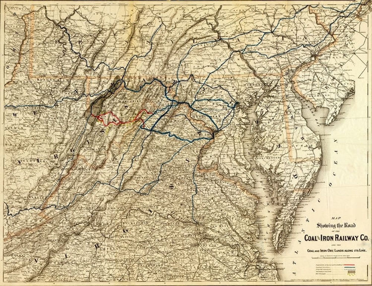 Picture of COAL AND IRON RAILWAY CO AND THE COAL AND IRON ORE LANDS ALONG ITS LINE 1882