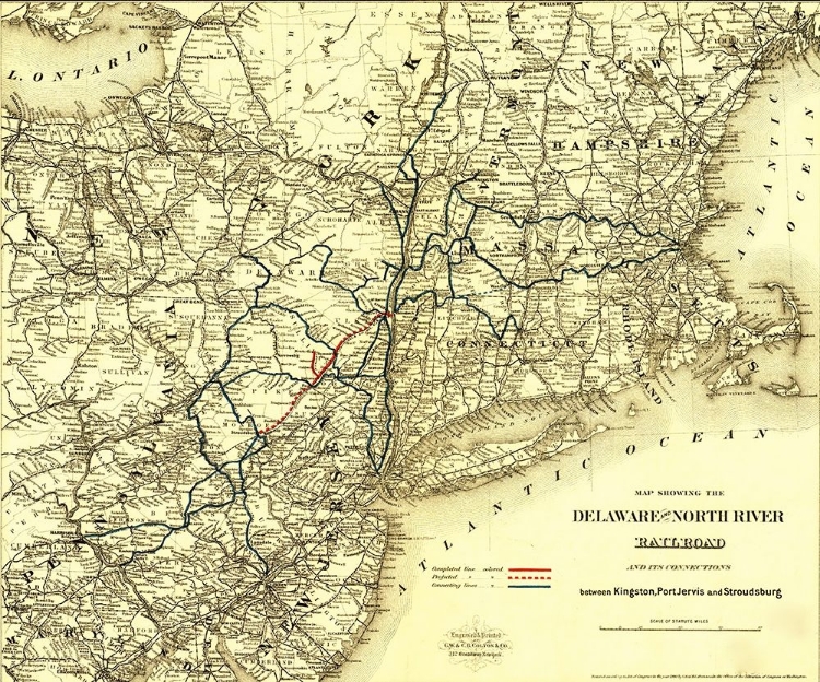 Picture of DELAWARE AND NORTH RIVER RAILROAD 1890