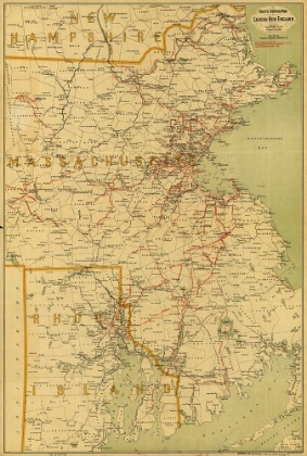 Picture of ELECTRIC RAILWAY MAP OF EASTERN NEW ENGLAND 