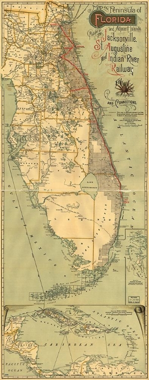 Picture of JACKSONVILLE ST AUGUSTINE AND INDIAN RIVER RAILWAY 1893