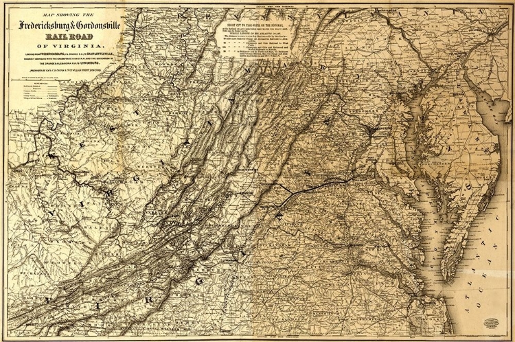 Picture of FREDERICKSBURG AND GORDONSVILLE RAIL ROAD 1869