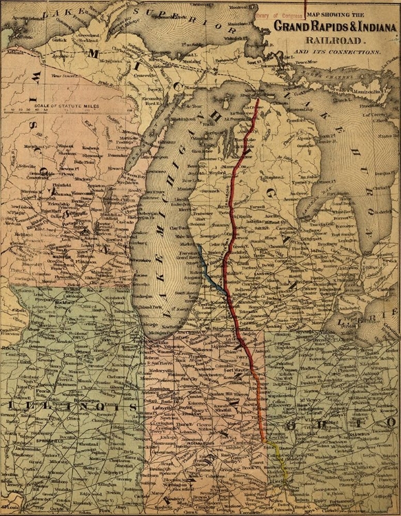 Picture of GRAND RAPIDS AND INDIANA RAILROAD 1871