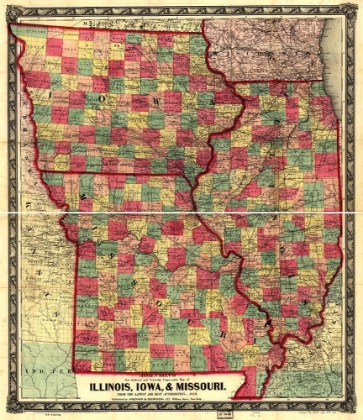 Picture of ILLINOIS IOWA AND MISSOURI 1857