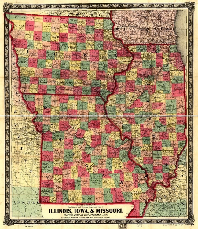 Picture of ILLINOIS IOWA AND MISSOURI 1857