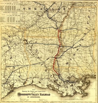 Picture of MISSISSIPPI VALLEY RAILROAD OF LOUISIANA 1872