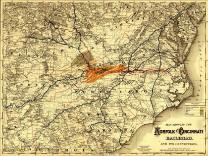 Picture of NORFOLK AND CINCINNATI RAILROAD 1882