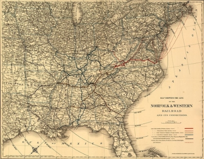 Picture of NORFOLK AND WESTERN RAILROAD 1887