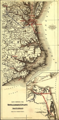 Picture of NORFOLK ALBERMARLE AND ATLANTIC RAILROAD 1891