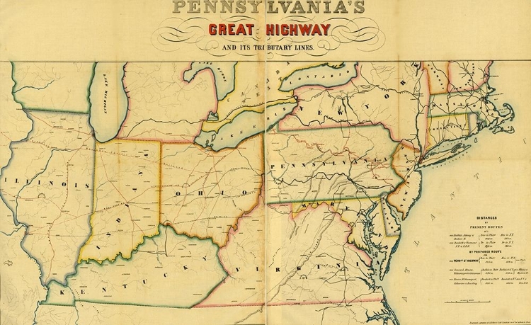 Picture of PENNSYLVANIAS GREAT HIGHWAY AND ITS TRIBUTARY LINES 1850