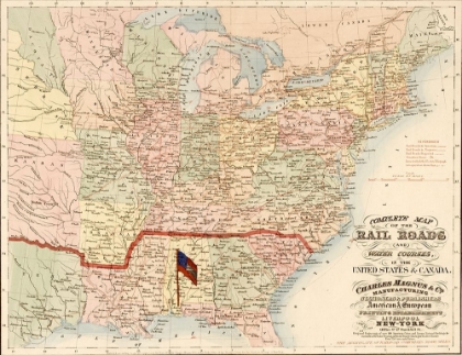 Picture of RAILROADS AND WATER COURSES IN THE UNITED SATES AND CANADA