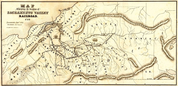 Picture of SACRAMENTO VALLEY RAILROAD CALIFORNIA SACRAMENTO 1854