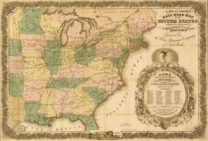 Picture of RAILROAD MAP OF THE UNITED STATES 1858