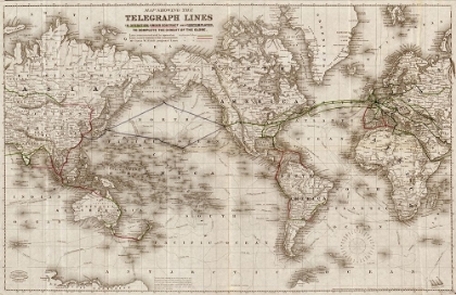 Picture of WORLD TELEGRAPH LINES 1871