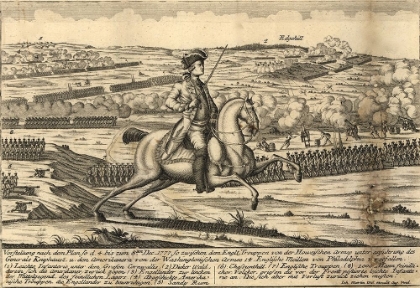 Picture of ENGLISH GENERAL HOWES TROOPS WITH GERMAN GENERAL KNYPEHAUSEN 1777