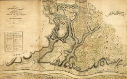 Picture of BURGOYNES POSITION AT FREEMANS FARM ON THE HUDSON 1777