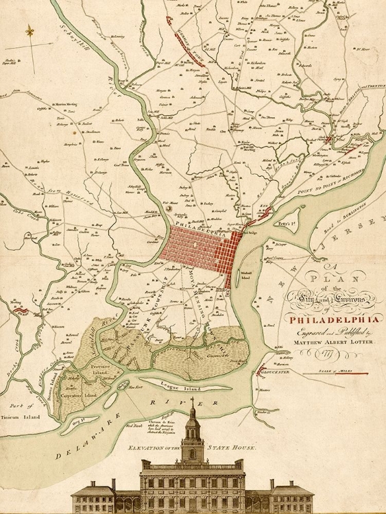 Picture of PLAN OF PHILADELPHIA AND ITS ENVIRONS 1777