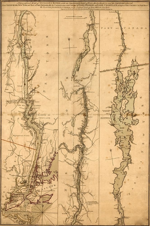 Picture of TOPOGRAPHICAL MAP OF THE HUDSON RIVER 1776