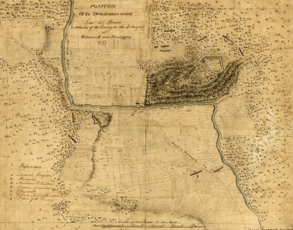 Picture of WALMSCOCK NEAR BENNINGTON SHOWING THE ATTACKS OF THE ENEMY ON THE 16TH AUGUST 1777