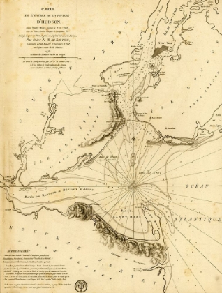 Picture of FRENCH NAVAL MAP FOR THE ENTRANCE TO THE HUDSON IN NEW YORK 1778