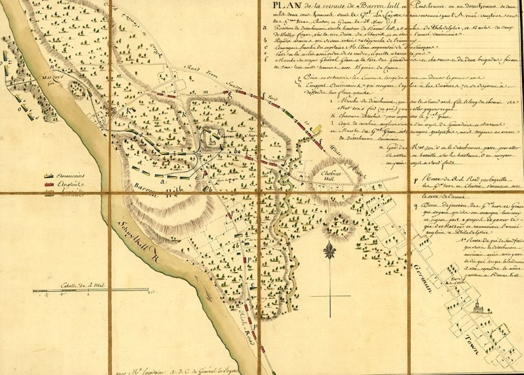 Picture of LAFAYETTE RETREAT BEFORE GENERAL HOWE AT BARREN HILL PENNSYLVANIA 1778