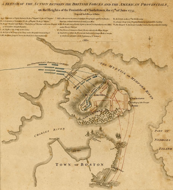 Picture of BATTLE AT CHARLESTOWN PENINSULA 1775