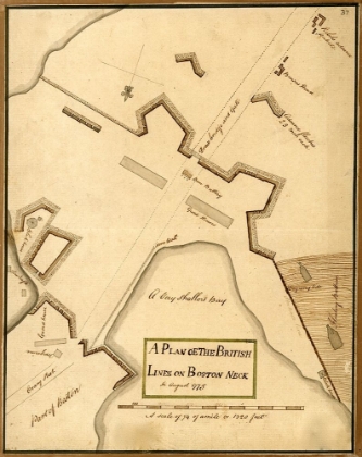 Picture of BRITISH LINES ON BOSTON NECK BUNKER HILL 1775