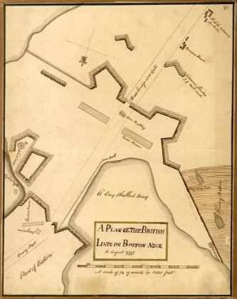 Picture of BRITISH LINES ON BOSTON NECK BUNKER HILL 1775
