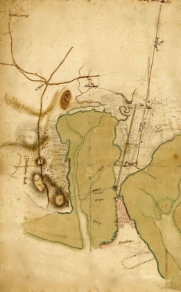 Picture of BRITISH LINES ON BOSTON NECK BUNKER HILL 1775