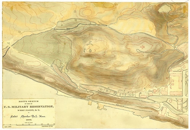 Picture of ROUTE SKETCH OF PART OF U S MILITARY RESERVATION WEST POINT N Y 1889