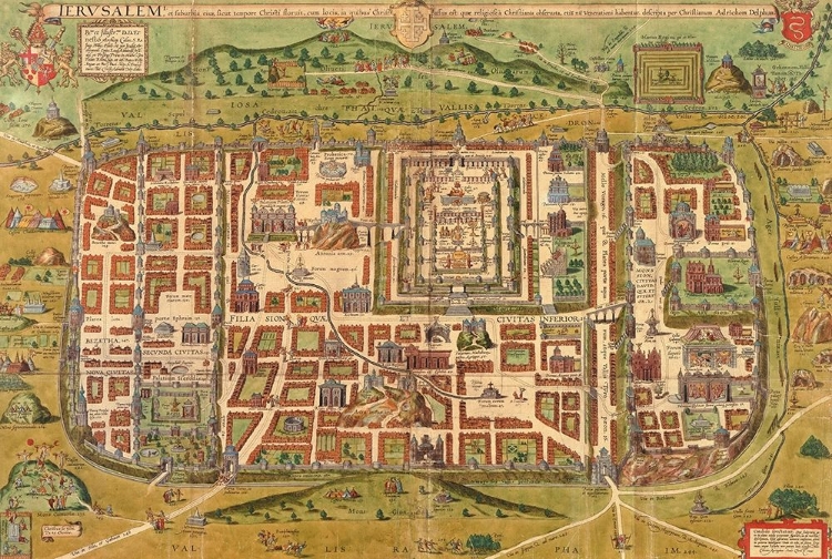 Picture of ANTIQUE MAP OF JERUSALEM