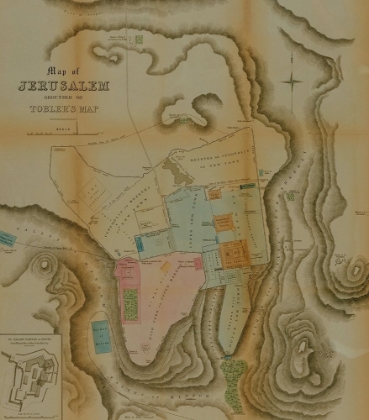 Picture of SEMI ANTIQUE MAP OF JERUSALEM