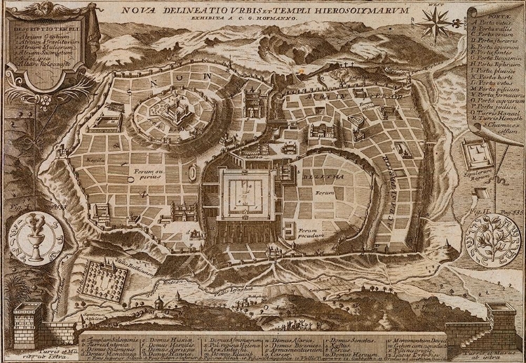 Picture of ANTIQUE MAP OF JERUSALEM