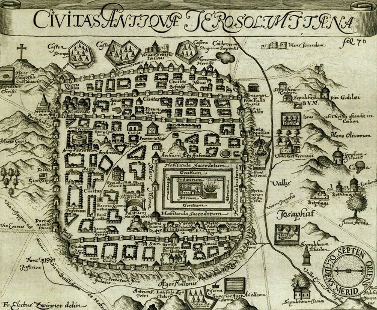 Picture of MODERN ANTIQUE MAP OF JERUSALEM