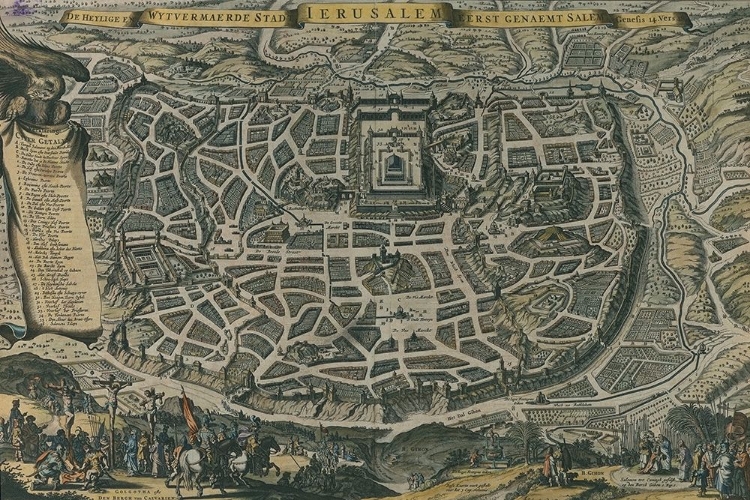 Picture of ANTIQUE MAP OF JERUSALEM