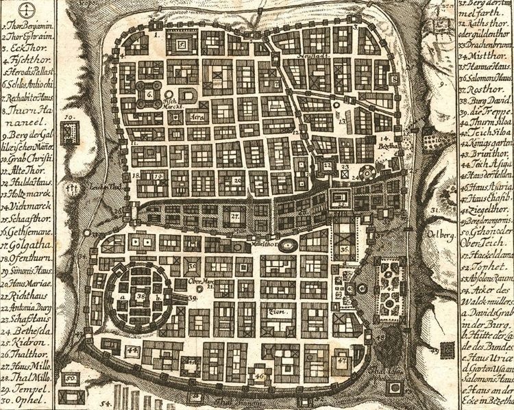 Picture of ANTIQUE MAP OF JERUSALEM