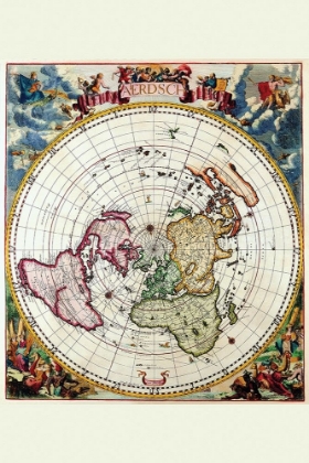 Picture of POLAR PROJECTION MAP OF THE WORLD