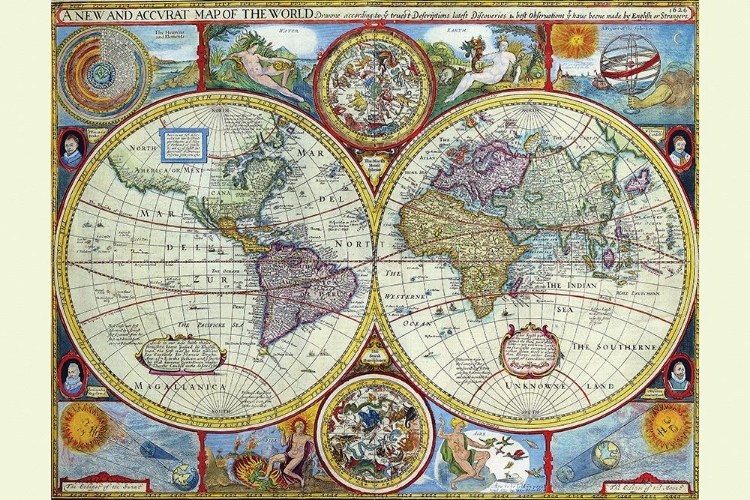 Picture of NEW AND ACCURATE MAP OF THE WORLD A STEREOGRAPHIC PROJECTION