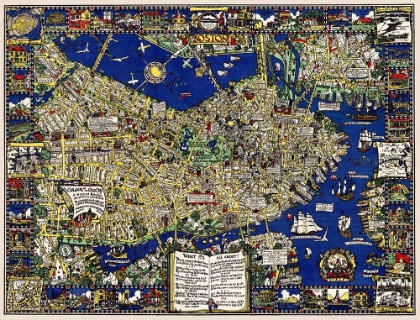 Picture of A MAP OF BOSTON DECORATIVE AND HISTORICAL