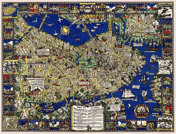 Picture of A MAP OF BOSTON DECORATIVE AND HISTORICAL