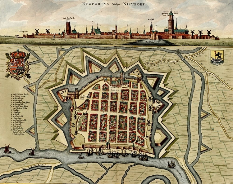 Picture of BELGIUM, NEWPORT CHART OF MILITARY ARMAMENTS IN DEFENSE 1700