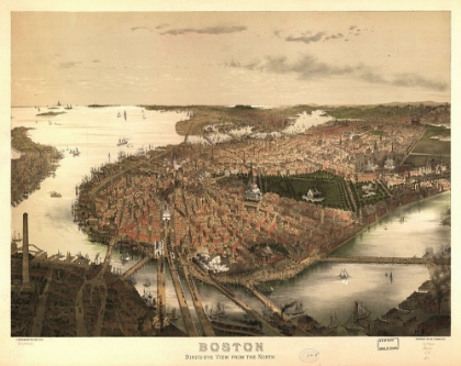 Picture of BIRDS EYE VIEW OF BOSTON 1877