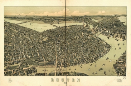 Picture of BOSTON IN 1889 A BIRDS EYE VIEW