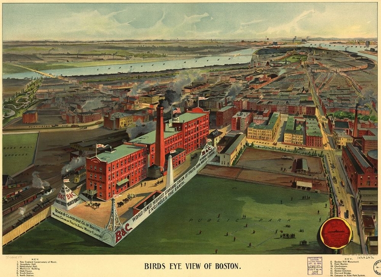 Picture of BIRDS EYE VIEW OF BOSTON 1902
