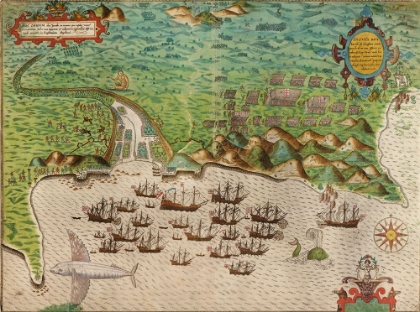 Picture of SIR FRANCIS DRAKES WEST VOYAGE TO THE WEST INDIES VISITS GUYANA IN AFRICA 1589