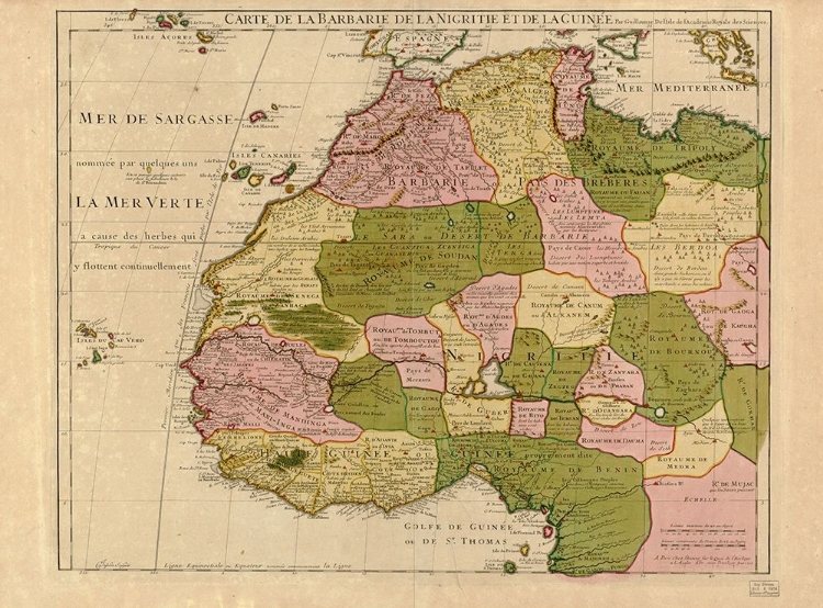 Picture of MAP OF BARBARY AND BLACK AFRICA AND GUINEE