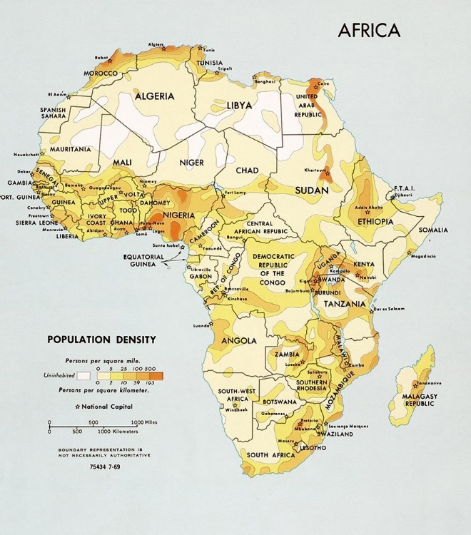 Picture of AFRICA POPULATION DENSITY 