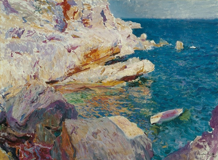 Picture of ROCKS OF JAVEA AND THE WHITE BOAT