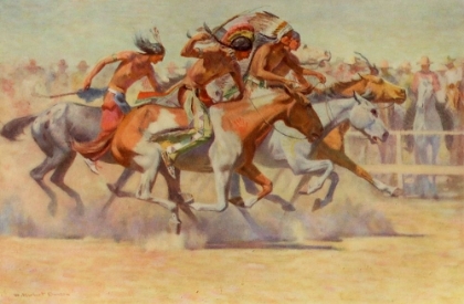 Picture of INDIANS RACING FROM SCRIBNERS 54 1904