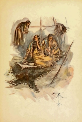 Picture of INDIAN WOMEN PREPARING FOOD FROM THE SONG OF HIAWATHA 1906