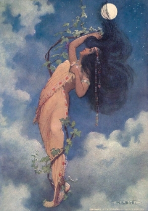 Picture of FROM THE FULL MOON FELL NOKOMIS FROM STORY OF HIAWATHA 1910